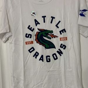 XFL Seattle Dragons T-Shirt Mens White Short Sleeve Large